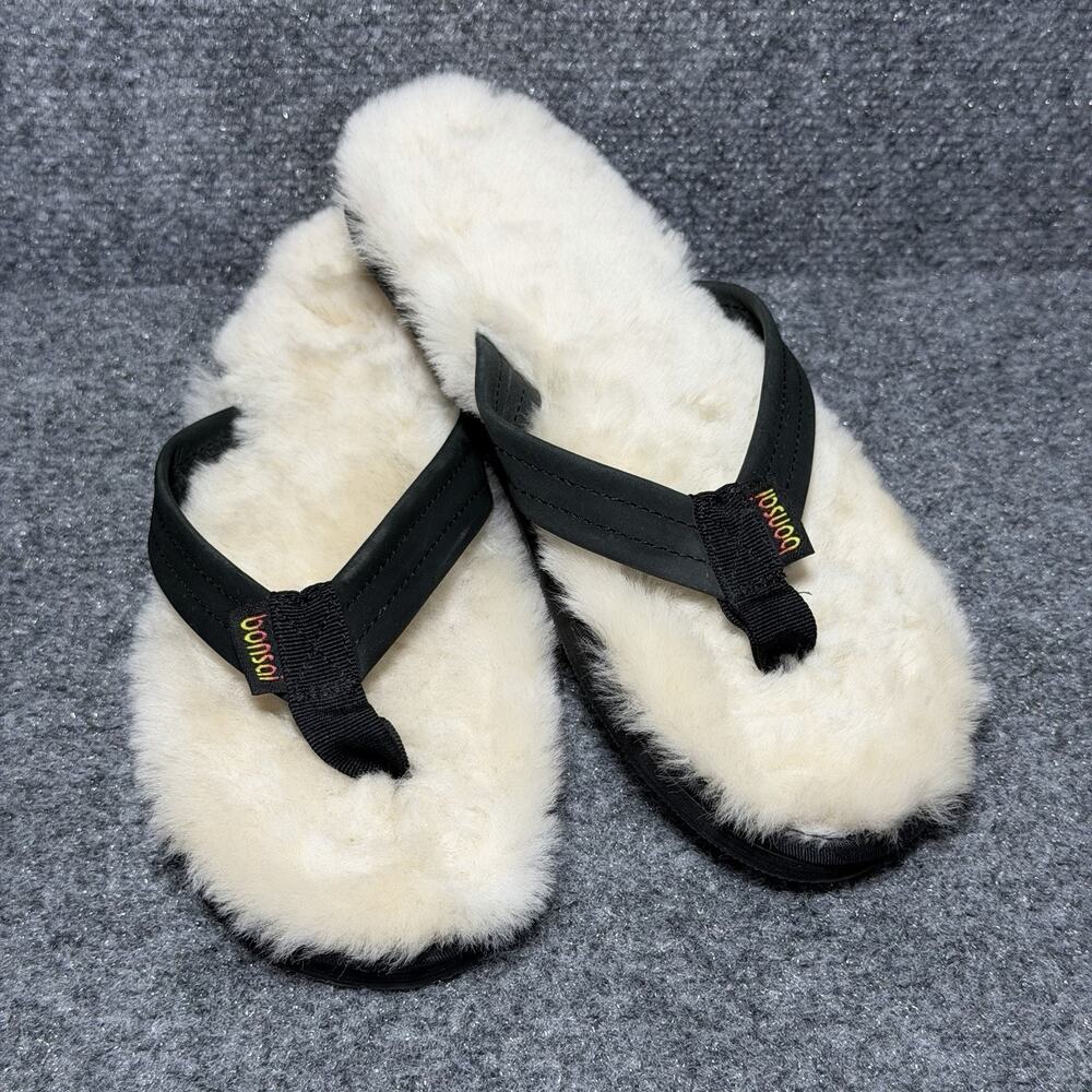 Bonsai Sandals/ Flip Flops Cushioned Sheep Skin Sandals Unisex Size 8w - Rare